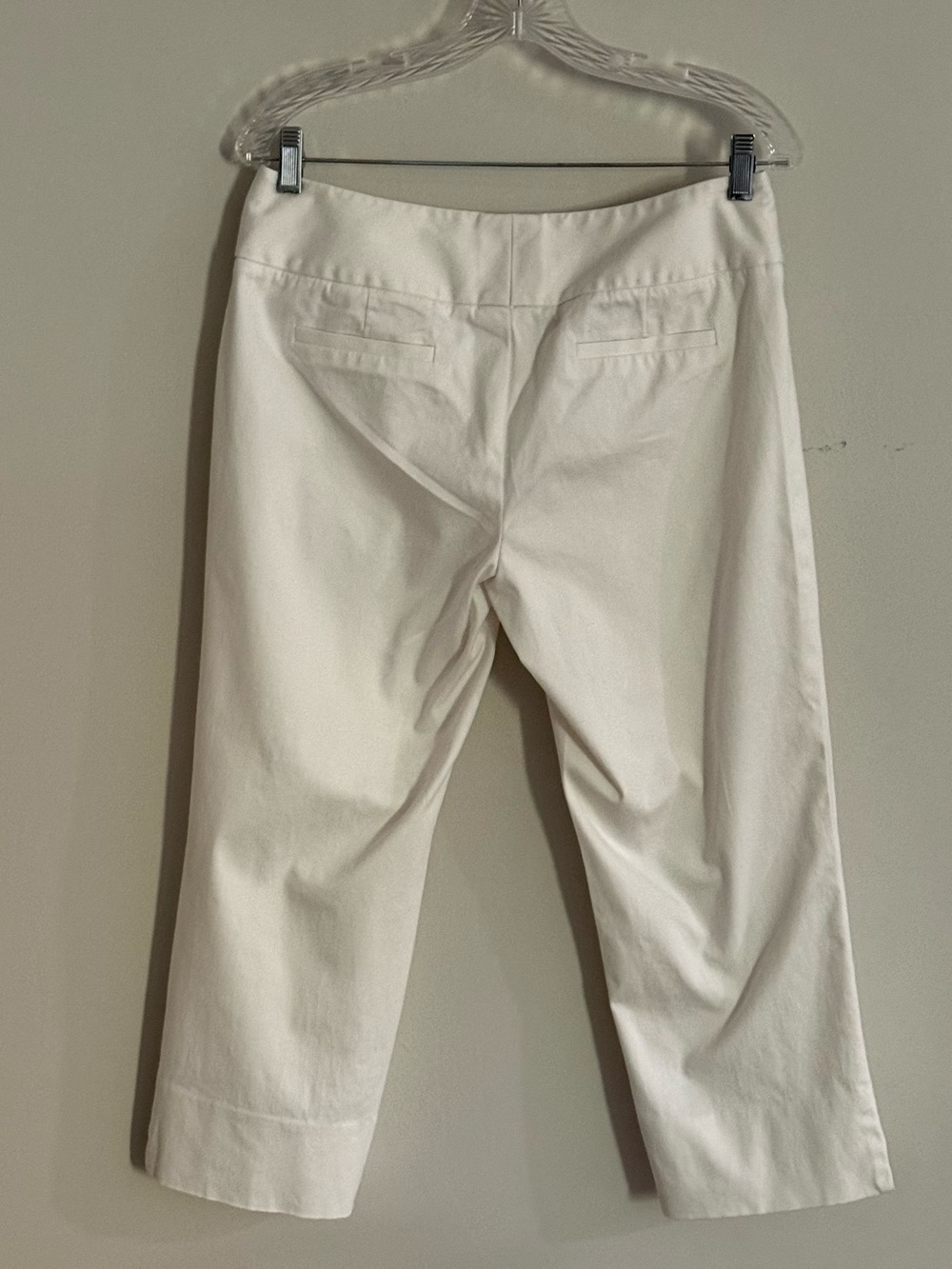Cream white Capri Pants Sz 8 Cropped  Coastal Minimalist Classic Straight Leg - Picture 4 of 9